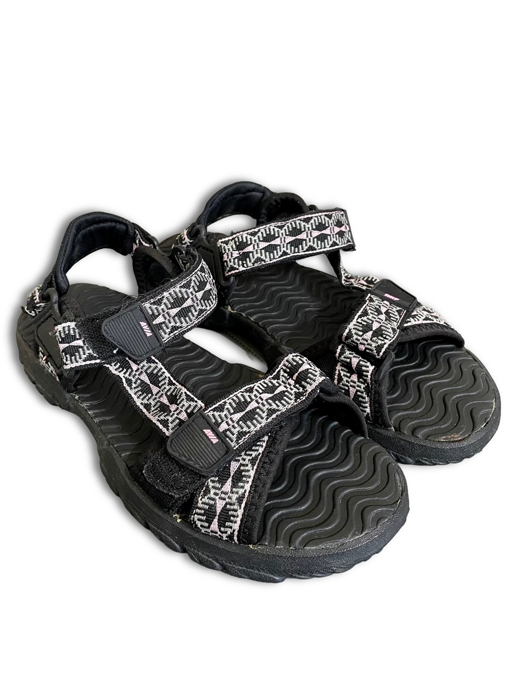Vintage AVIA Black Pink Aztec Hiking Sport Sandals Waterproof Walking 90s Y2K